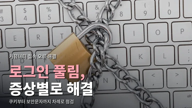 커뮤니티 로그인이 풀리고 글이 안 써질 때 - 증상별 해결법과 최신 사이트 모음 활용